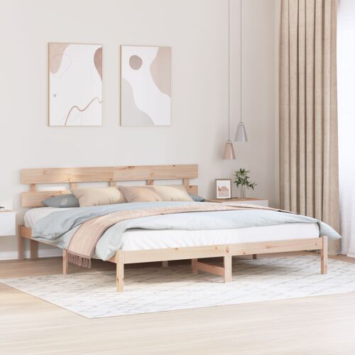 vidaXL Cadre de lit avec tête de lit 200x200 cm en bois massif de pin