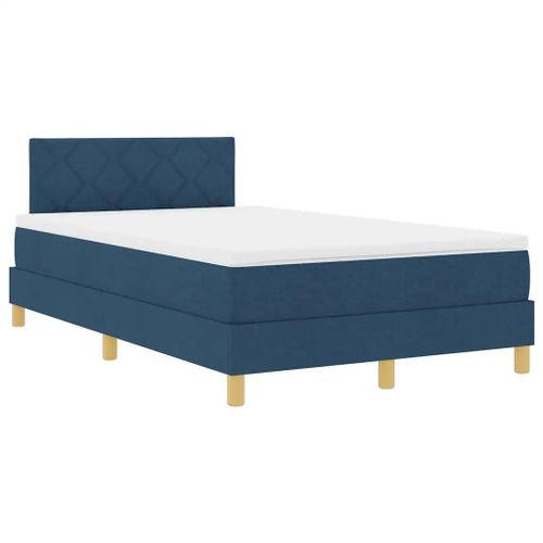Vidaxl Lit Boxspring Avec Matelas Avec Matelas Bleu 120 X 190 Cm Tissu