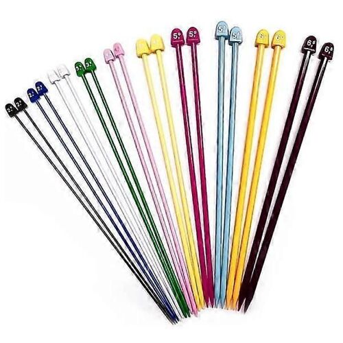N017 - Un Ensemble De 10 Paires De Mailles Sautées En Plastique Multicolores, Des Aiguilles À Bâtonnets En Acrylique Colorées, Des Aiguilles À Tricoter Pour Outils À Tricoter