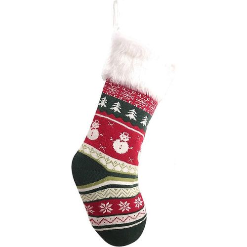 Chaussette de Noël, grande taille 15 pouces, décoration pour les fêtes de fin d'année en famille (bonhomme de neige)
