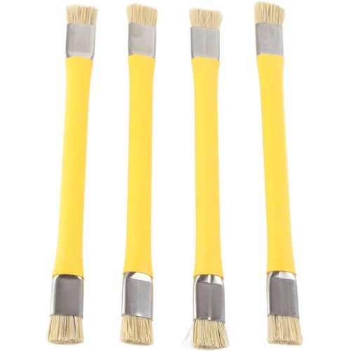 Kal-Brosse Antistatique À Double Tête 4 Pièces, Ensemble D'outils De Nettoyage De Soudure Pour Réparation De Téléphones Portables, Outil De Nettoyage De Carte Mère Pour Téléphones Portables(Jaune)