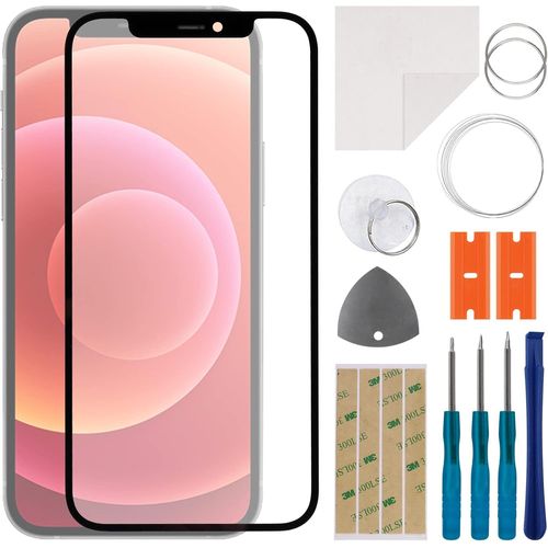 Kal-Kit De Réparation D'écran En Verre Frontal Compatible Avec Iphone 12 Pro Avec Kit D'outils