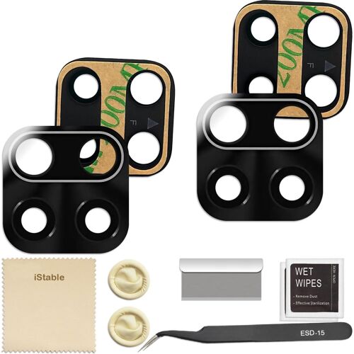 KAL-2 Lot Kit De Réparation Complet Pour Objectif De Caméra Arrière Compatible Avec Xiaomi Redmi Note 9 Verres Lentille