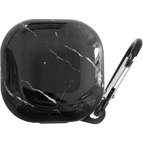 Coque Compatible avec Samsung Galaxy Buds Live, Rigide en PC pour Marbre Housse de Protection avec Accessoires Porte-clés - Étui Mignon Antichoc à Peau Lisse pour Galaxy Buds Live,Noir