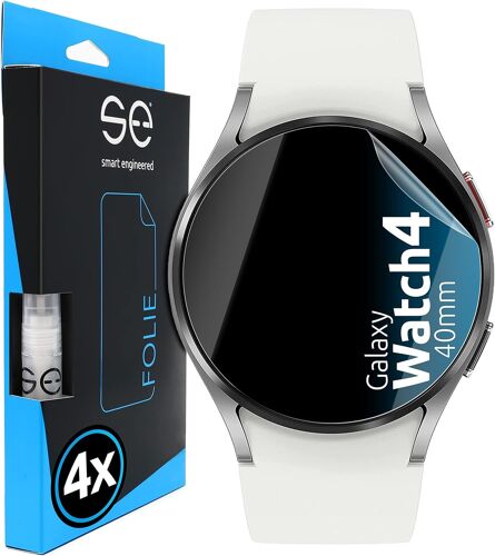 4x Se® Film De Protection 3d Transparent Pour Samsung Galaxy Watch 4 (40mm), Auto-Réparateur,Compatible Empreinte & Faceid,Installation Sans Bulles,Résistant Aux Chocs Et Rayures,Fabriqué En Allemagne
