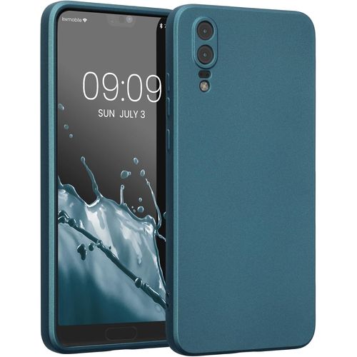 Housse Compatible Avec Huawei P20 Coque - Housse De Téléphone Protection Souple En Tpu - Bleu Métal