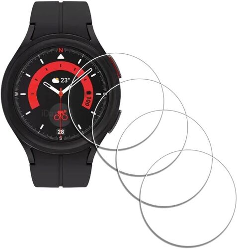 Kalanka-[4pcs Protection D'ecran Pour Samsung Galaxy Watch 5 Pro 45 Mm,Verre Trempé,Dureté 9h,Anti-Rayure,Sans Bulle,Anti-Empreinte,Installation Facile