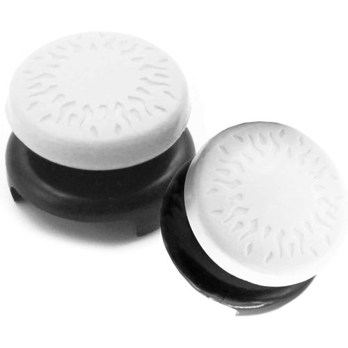 Thumbsticks, Silicone Joystick Grips Caps pour PS5 Controller et pour PS4 Controller à Aide avec Viser, Controller et Réduire Pouce Fatigue, Blanc, 2 pièces