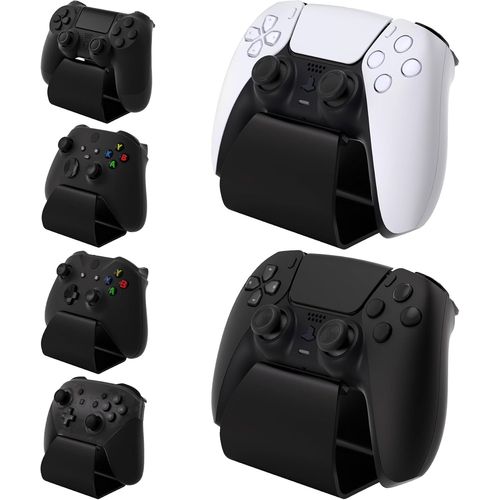 Support pour ps5,Porte Manette pour ps4 Socle pour Xbox Series/One X S,Stand-AL Controller Holder Métal pour Switch Pro avec Caoutchouc Antidérapant-Noir(2PCS)