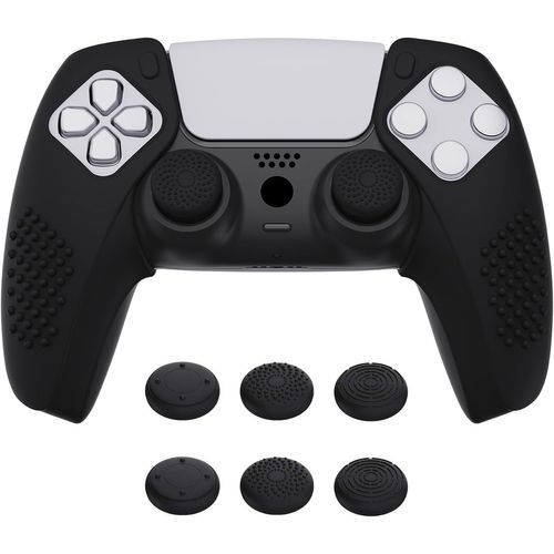 Sept-Playvital Coque Protection Pour Ps5 Manette,Housse Silicone Avec Capuchon Joystick Pour Ps5 Controller Cover Skin Antidérapante Compatible Avec Station De Charge-Noir