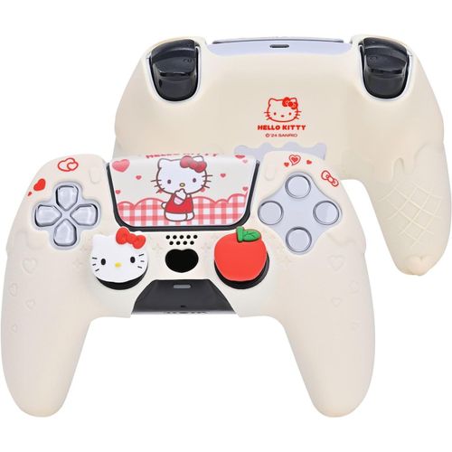 Ensemble De Coques De Protection En Silicone Pour Manette De Ps5 Dualsense Avec 2 Capuchons De Pouce Et 2 Autocollants