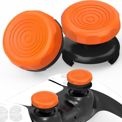 Capuchons Joystick PS5 - Thumbsticks Grip pour PS4 Joystick Thumb Grips Manette PS5 Silicone Caps Accessoires Manette Controller à Aide avec Viser, Réduire Pouce Fatigue, Blanc Laine 2 pièces