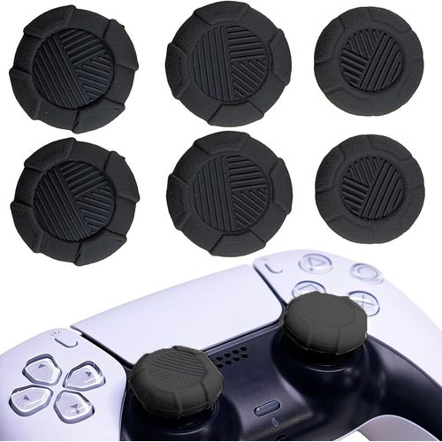 Lkljij-Thumbsticks Grip Joystick Ps5 - Fps Capuchons Joystick Ps5 Thumb Grip Manette Ps4/5 Silicone Caps Accessoires Manette Controller À Aide Avec Viser, Réduire Pouce Fatigue, Noir Charbon 6 Pièces