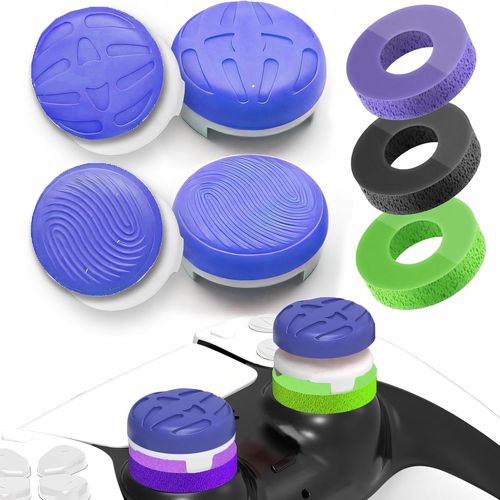Lkljij-Grip Joystick Ps5 - Fps Capuchons Joystick Ps5 & Ps4, Accessoires Manette Ps4, 4 Thumbsticks Grip + 3 Anneaux De Précision Controller Thumb À Aide Avec Viser, Réduire Pouce Fatigue