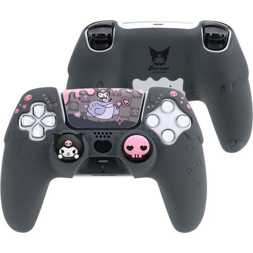 Coque De Protection En Silicone Souple Antidérapante Pour Manette De Ps5 Sans Fil Avec 2 Capuchons De Pouce Et 1 Autocollant