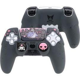 Coque De Protection En Silicone Souple Antidérapante Pour Manette De Ps5 Sans Fil Avec 2 Capuchons De Pouce Et 1 Autocollant