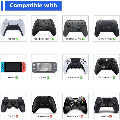 Câble pour ps5 Manette,LED Accessoires Chargeur pour Xbox Core/Elite Series 2/Switch Pro Controller pour ps5 Edge-Type C vers C,2M