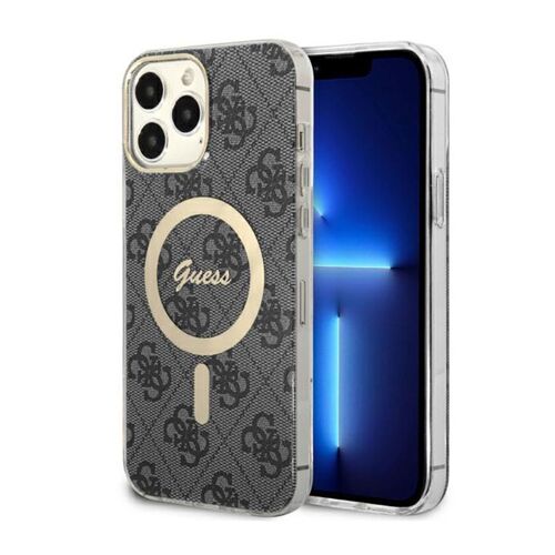 Coque Arrière Pour Iphone 13 Pro Max À Motif 4g Magsafe Guessnoir