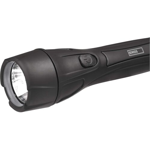 KALANKA-Lampe de poche LED ultra légère avec dragonne, lampe à main antichoc avec luminosité 55 lm, portée 125 m, autonomie 16 pièces, plastique, fonctionne sur piles, noir