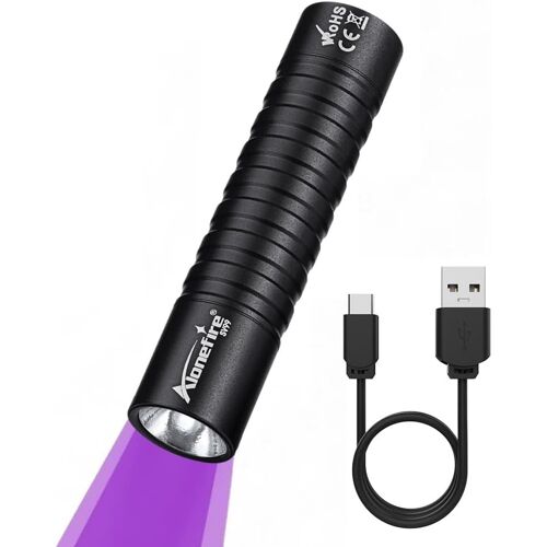 Kalanka-Sv99 3w Lampe Torche Uv Led 395nm Petit Type C Usb Rechargeable Lampe Ultraviolet Lumiere Noire Détecteur D'urine Pour Resine, Pêche, Scorpion, Minéraux, Ambre Avec Batterie Intégrée