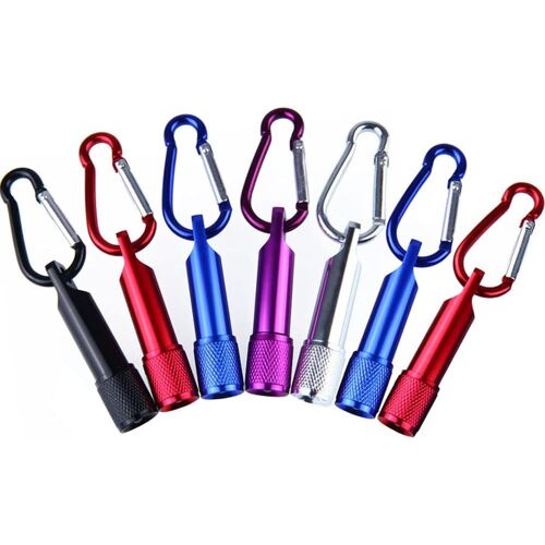 7 x Carabiner Pocket Lamps, LED Mini Pocket Lamps, Pocket Key Ring, Mini LED Keyring Lamp, for Camping, Hunting, Hiking, Fishing and Other Outdoor Activities (Random Colour)