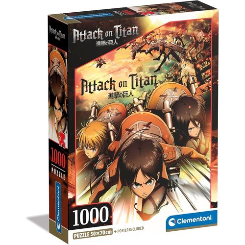 Attack On Titans ¿ 1000 Pièces, Affiche Incluse, Puzzle Anime, Manga, Divertissement Pour Adultes, Fabriqué En Italie, 39923, Multicolore
