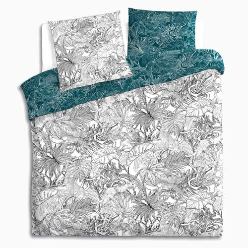 Parure De Couette 100% Coton 57 Fils Imprimée 260x240 2 Taies
