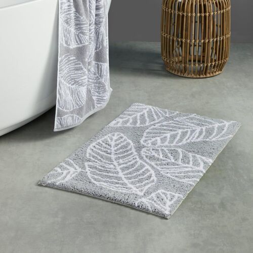 KALANKA-Tapis de Salle de Bain Matteo - 100% Coton - 50x80cm - Gris