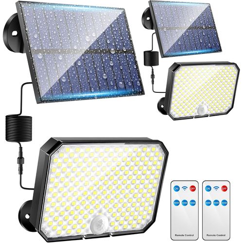 Asfasfq-Lumiere Solaire Exterieur2 Paquet, 190led Lampe Solaire Exterieur Spot Solaire Exterieur, 3 Modes+Télécommande Eclairage Exterieur Solaire, Ip65 Spot Led Extérieur Lampe Solaire Exterieur Jar
