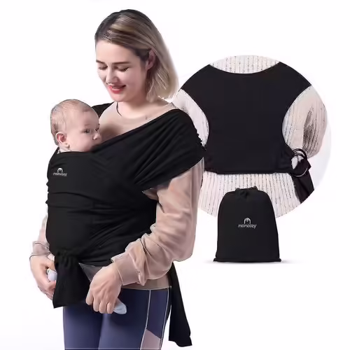 Porte-Bébé Porte-Bébé Élingues Faciles À Porter Porte-Bébés Pour Nouveau-Né Jusqu¿À 50 Lbs Noir -Zysd