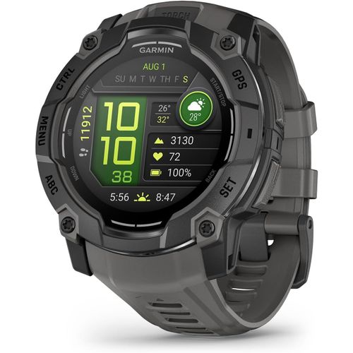 Asfasfq-Garmin Instinct 3, Amoled - Montre Gps Robuste Et Connectée ¿ Noir Avec Bracelet Gris Charbon ¿ Boîtier 50 Mm