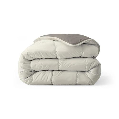 Zelesta Royalbed - Gris Tendre & Crème - 240x200cm - Couette Sans Housse Lavable
