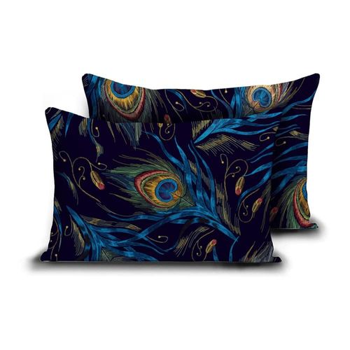 Zelesta Wonderbed Taies D'oreiller - Set De 2 - Plumes De Paon - 80x80