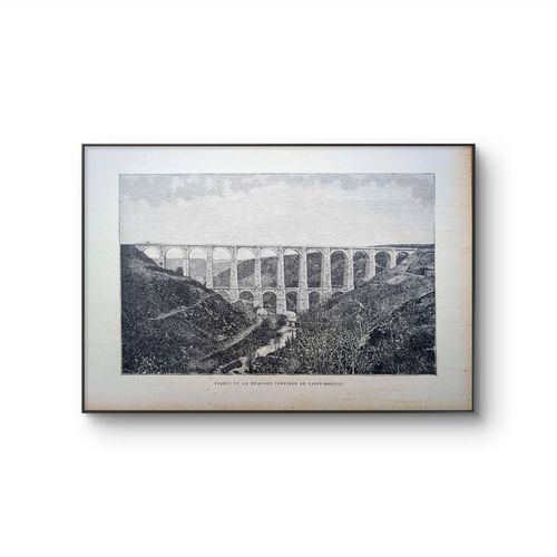 Imprimée En 1890, Viaduc De La Méaugon, Saint-Brieuc.