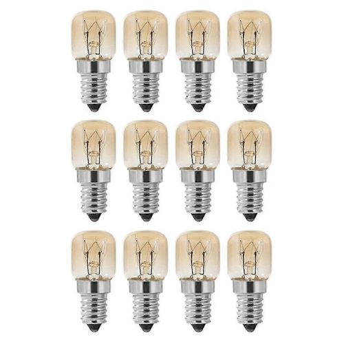 Ampoule de four,12pcs E14 four 15W,ampoule de four,capuchon clair lampe de four pygmée,E14 résistant jusqu'à 300 CelsiusSilver SZRH