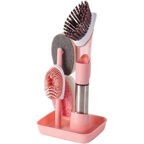 Brosse à vaisselle avec distributeur de savon Brosse de cuisine multifonction Brosse à vaisselle avec poignée
