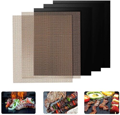 Tapis de gril,tapis grillés,accessoires de barbecue,noir et marron