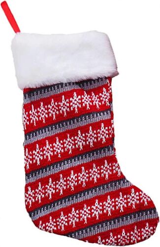 Tissu imprimé rayé rouge Chaussettes de Noël Kit Sacs cadeaux Décoration de Noël classique Cheminée suspendue