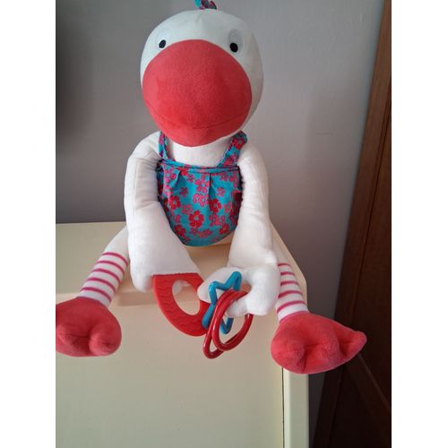 doudou d&#39;activités Zoé oie ORCHESTRA PREMAMAN, ( canard poule) , robe fleurie