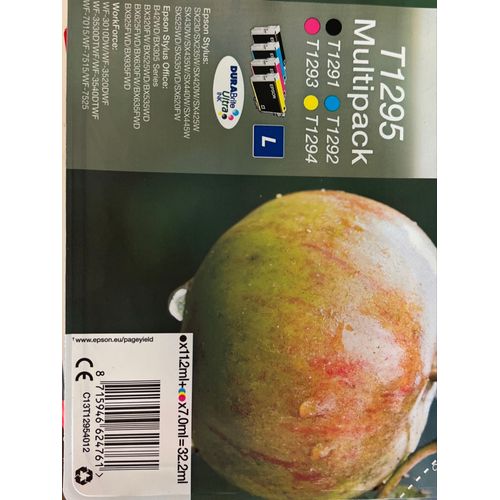 Epson Multipack T1295 (Pomme) - Pack 4 cartouches d'encre - noir, jaune, cyan, magenta - original
