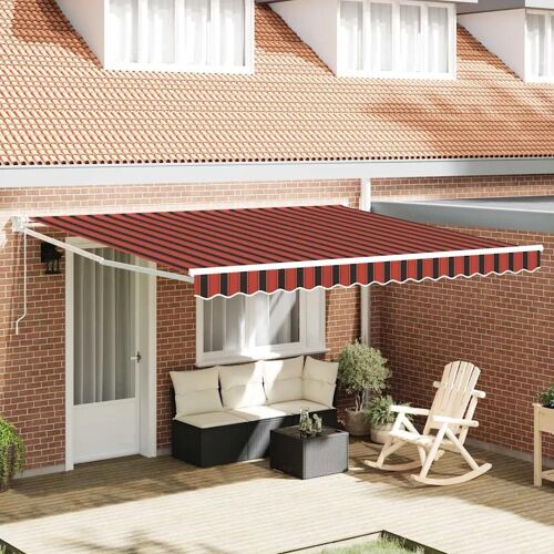Vidaxl Auvent Rétractable Orange Et Marron 400 × 300 Cm Polyester