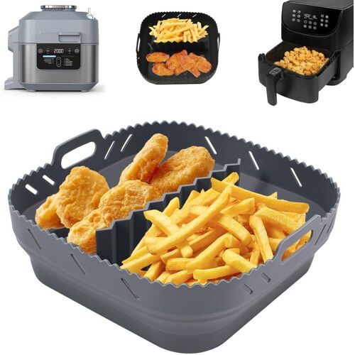 Moule Silicone pour Ninja Speedi 5.7L, Plat Réutilisable pour Air Fryer COSORI 5.5L/Instant Vortex 5.7L/Tefal (Gris)