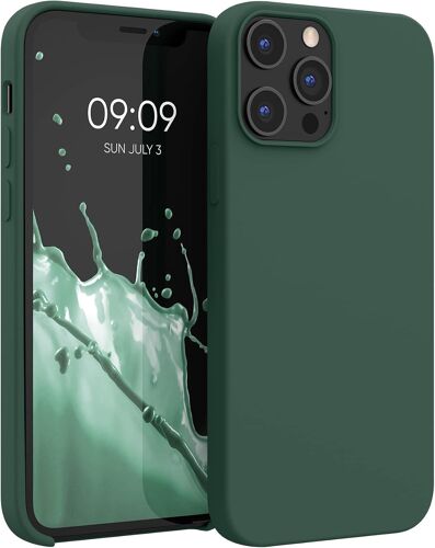 Housse Compatible avec Apple iPhone 12 Pro Max Coque - Housse de téléphone Protection Souple en TPU Silicone - Vert Mousse