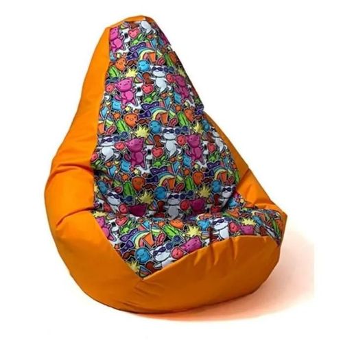 Pouffe - Go Gift - Sako - Imprimé Poire Orange-Fée - 140 X 100 Cm - 1 Place