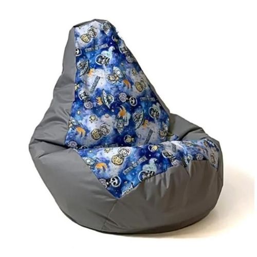 Go Gift Sako Sac Pouf Poire Imprimé Vaisseaux Spatiaux Gris Xl 130 X 90 Cm - 5905359299783