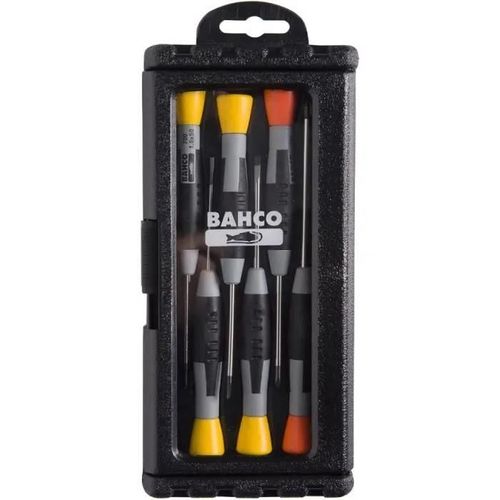 Jeu de tournevis de précision - BAHCO - 706-1 - Embout plat - Acier haute performance - Capuchon pivotant
