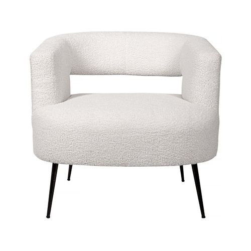 Fauteuil En Tissu Bouclette "Iris" - Blanc