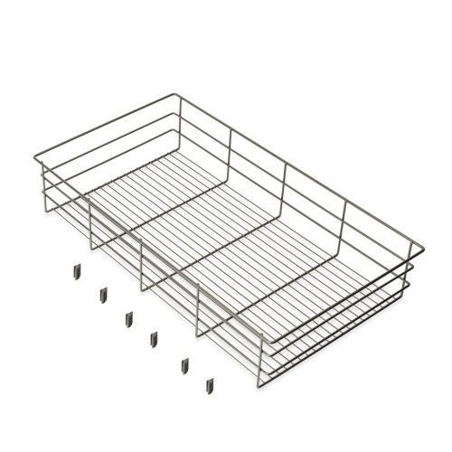 Panier En Fils D'acier Pour Dressing Quartz - Finition Titane - Module 900 Mm Emuca