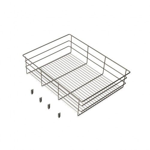 Panier En Fils D'acier Pour Dressing Quartz - Finition Titane - Module 700 Mm Emuca