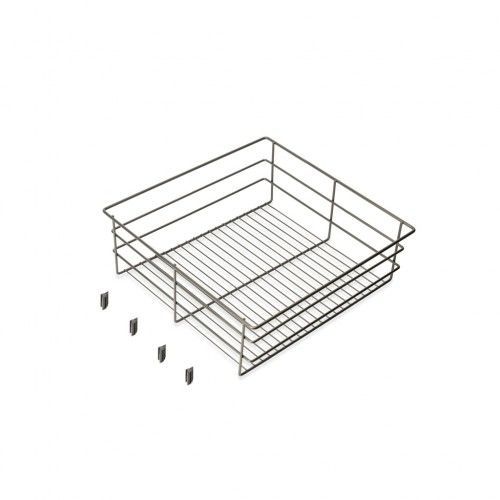 Panier En Fils D'acier Pour Dressing Quartz - Finition Titane - Module 600 Mm Emuca